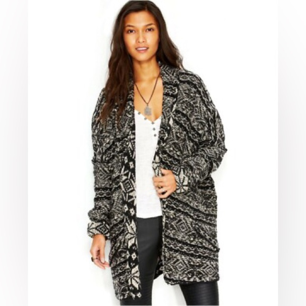 Free People Hidden Snowflake Cardigan Sweater
